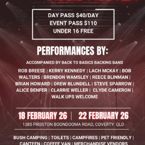 Back To Basics Music Muster 18th – 22nd February 2026