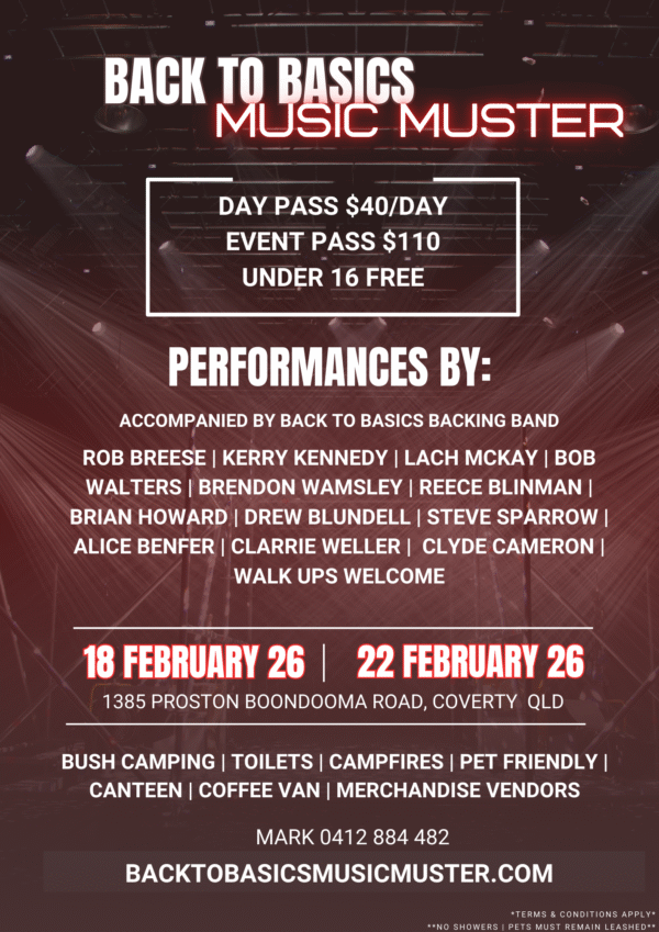 Back To Basics Music Muster 18th – 22nd February 2026